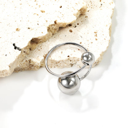 Uniquely designed large and small orb open rings
