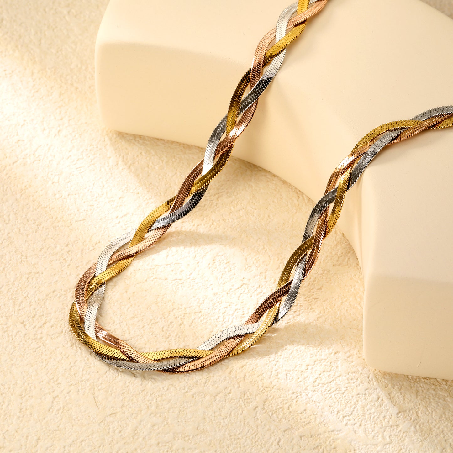 ✨ Trendy Multi-Strand Chain Wholesale Gold/Steel Crossed Chain + Colorful Braided Chain | Adjustable Necklaces for Boutiques