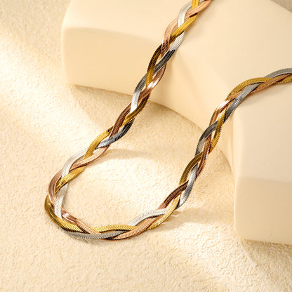 ✨ Trendy Multi-Strand Chain Wholesale Gold/Steel Crossed Chain + Colorful Braided Chain | Adjustable Necklaces for Boutiques