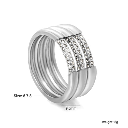 wholesale Gold Multi-Band Emerald Ring | Stackable Statement Ring for Women