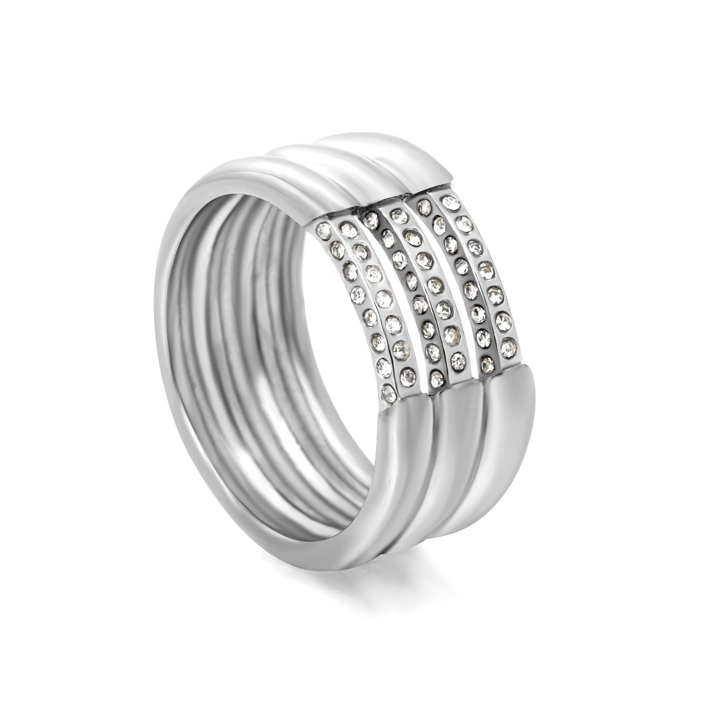 wholesale Gold Multi-Band Emerald Ring | Stackable Statement Ring for Women