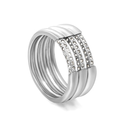 wholesale Gold Multi-Band Emerald Ring | Stackable Statement Ring for Women