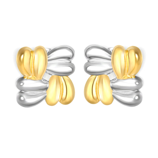 Geometric Woven Earrings for Women | Hypoallergenic Stainless Steel Earrings | Modern Textured Jewelry