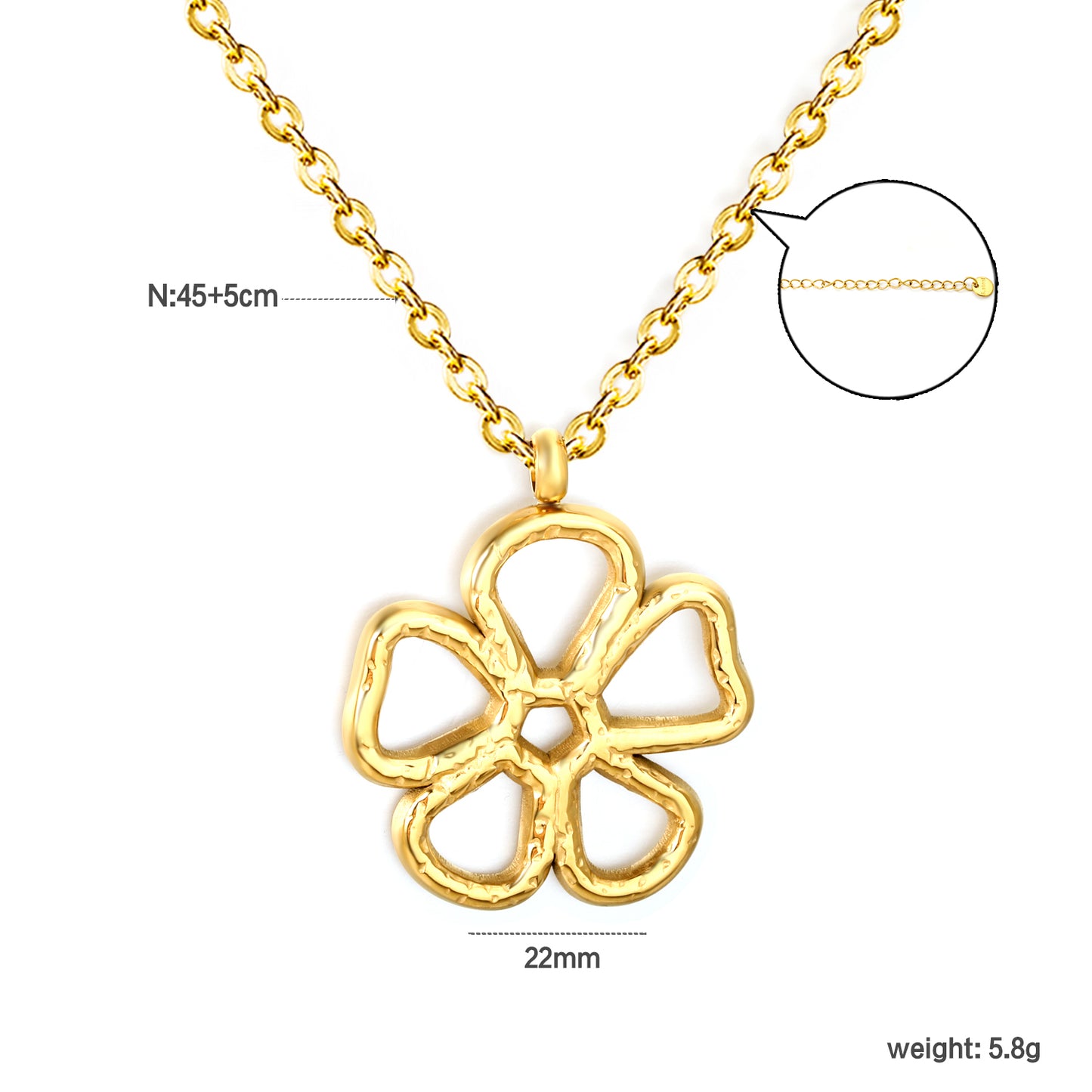 Wholesale Hollow Flower Pendant Necklace –Stainless Steel Hypoallergenic Jewelry for Women, Waterproof & Tarnish Resistant Stainless Steel, Bulk Wholesale Supply