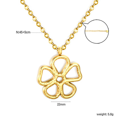 Wholesale Hollow Flower Pendant Necklace –Stainless Steel Hypoallergenic Jewelry for Women, Waterproof & Tarnish Resistant Stainless Steel, Bulk Wholesale Supply