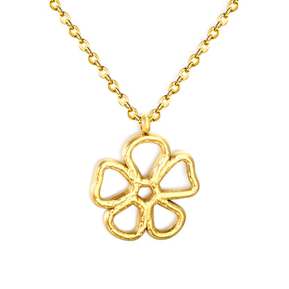 Wholesale Hollow Flower Pendant Necklace –Stainless Steel Hypoallergenic Jewelry for Women, Waterproof & Tarnish Resistant Stainless Steel, Bulk Wholesale Supply