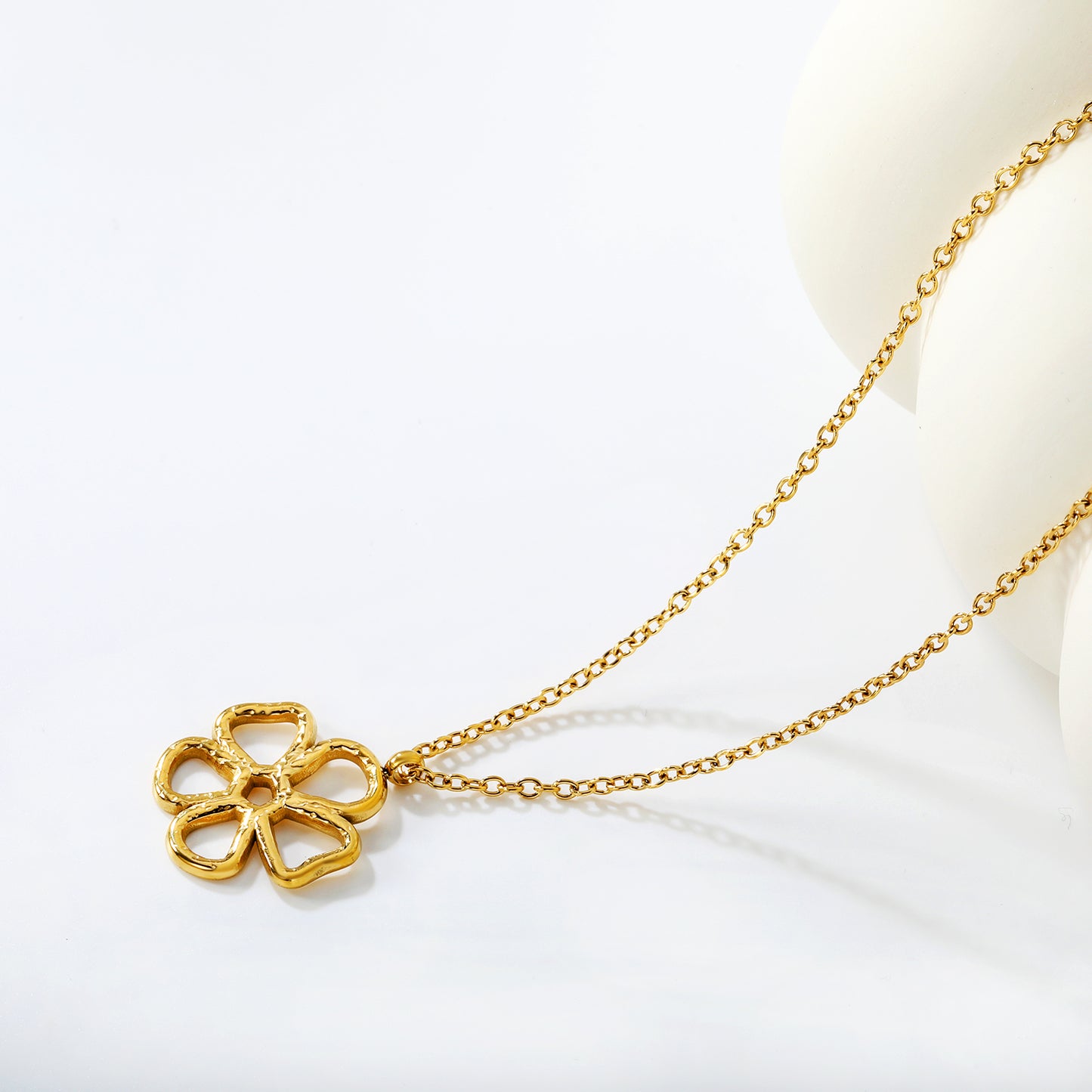 Wholesale Hollow Flower Pendant Necklace –Stainless Steel Hypoallergenic Jewelry for Women, Waterproof & Tarnish Resistant Stainless Steel, Bulk Wholesale Supply