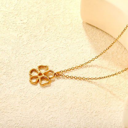 Wholesale Hollow Flower Pendant Necklace –Stainless Steel Hypoallergenic Jewelry for Women, Waterproof & Tarnish Resistant Stainless Steel, Bulk Wholesale Supply