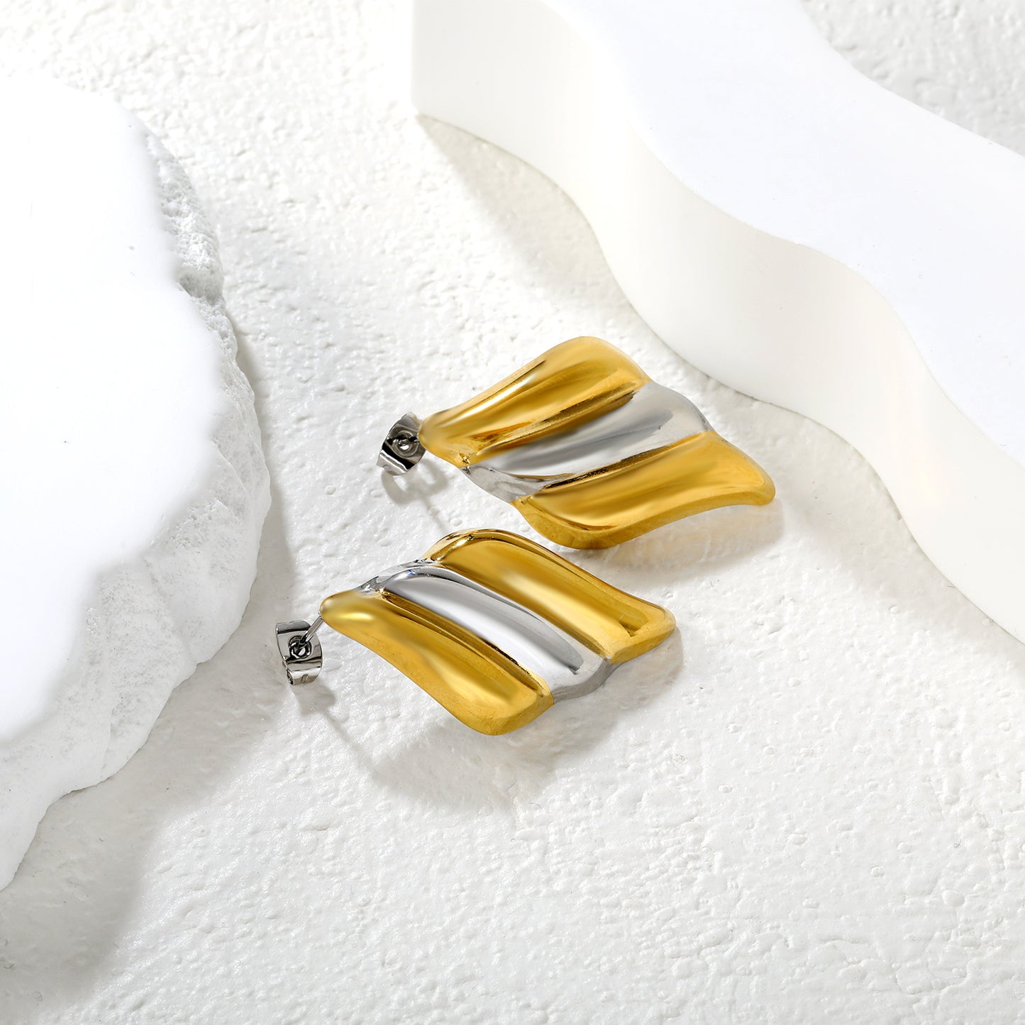 Stainless Steel Ombre Wing Women Earrings 18k gold plated Waterproof | Bulk Wholesale