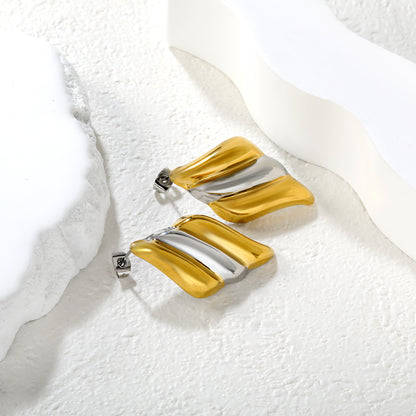 Stainless Steel Ombre Wing Women Earrings 18k gold plated Waterproof | Bulk Wholesale