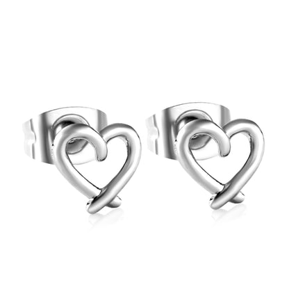 7*6mm PVD 18k Gold/Steel Stainless Stud Earring Hypoallergenic Love Shape