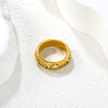 Wholesale Women Ring | Star Moon Sun Design with Crystals | Waterproof Hypoallergenic Stainless Steel Adjustable Ring