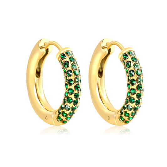 22*22mm Gold Plating Zircon  Copper Earrings Hot Sell Jewelry Trendy Fashion Wholesale