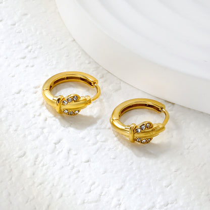 Bulk 4.2x8mm Three Angled Square Zircon Earrings | 2.2mm 10mm Inner Diameter Hook | Gold Plated Stainless Steel Fashion Jewelry