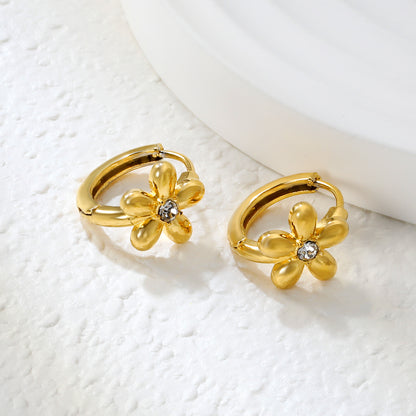 ✨ Wholesale Gold Floral & Butterfly Ear Cuffs - 6.2-10mm Designs w/ White Zircon | 10mm Adjustable Stainless Steel (1.6-2.5g)