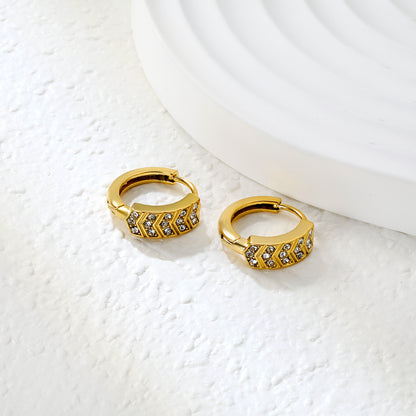 ✨ Wholesale Gold Stainless Steel Ear Cuff Set - 5 Geometric Designs w/ White Crystals | 10mm Adjustable (1.7-2.2g)