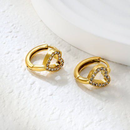 ✨ Wholesale Gold Stainless Steel Ear Cuff Set - 5 Geometric Designs w/ White Crystals | 10mm Adjustable (1.7-2.2g)