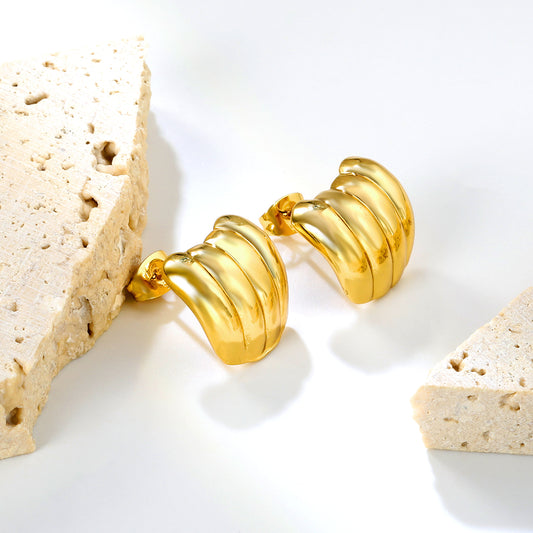 ✨ 15.2mm Gold Hoop Earrings Wholesale 14.2mm Width | Trendy Chunky Hoops | Nickel-Free Bulk Fashion Earrings
