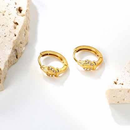 Bulk 4.2x8mm Three Angled Square Zircon Earrings | 2.2mm 10mm Inner Diameter Hook | Gold Plated Stainless Steel Fashion Jewelry