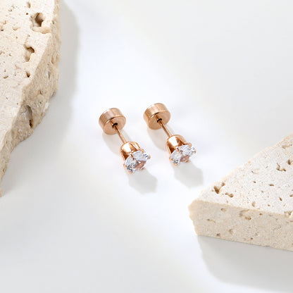 ✨ Wholesale 5mm Rose Gold Press Studs Snap-On Earring Posts | 1g Secure Stainless Steel Backings (100-Pack Bulk)
