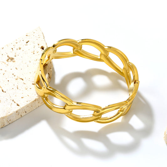 ✨ Heavy Duty Cuff Bracelet Wholesale 17.7mm Width | 60mm Fit | 41.2g Stainless Steel Bangle Gold & Silver Options