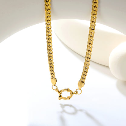 Wholesale 5.0mm Gold Dragon Chain Necklace | 43cm Stainless Steel Rope Chain | 14.1mm Round Lobster Clasp | Bulk Men's & Women's Jewelry