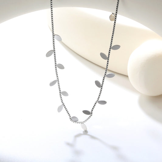 Bulk Stainless Steel Box Chain Necklace – 5.6*2.9mm Vine Pattern | 40+5cm Adjustable | 6mm Round End Tag (Wholesale Jewelry for Retailers & Brands)