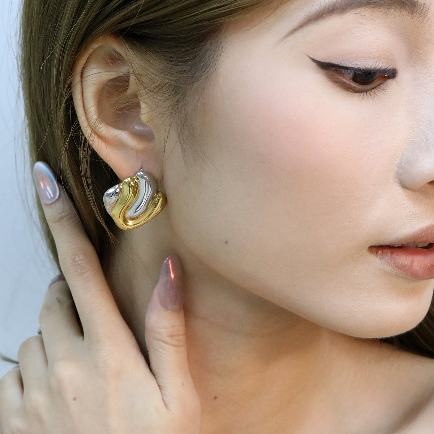 Wholesale Two-Tone Rhombus Earrings for Women | Hypoallergenic Stainless Steel Geometric Jewelry | Custom