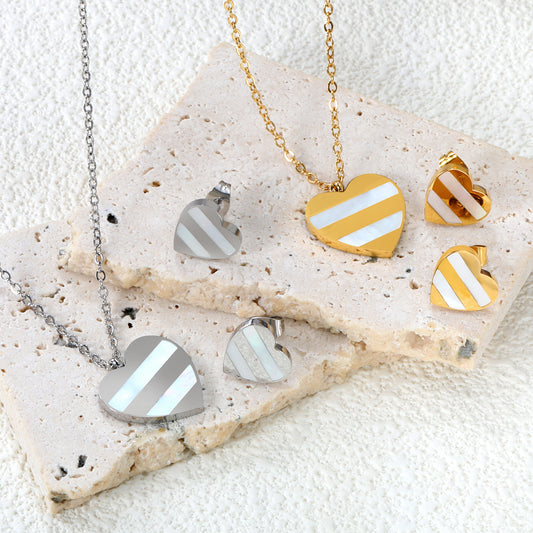 ✨💕 18K Gold plated Jewelry Set Wholesale (MOQ 12+) | Stainless Steel Necklace & Earrings 🌍 | Hypoallergenic Luxury Gift Set