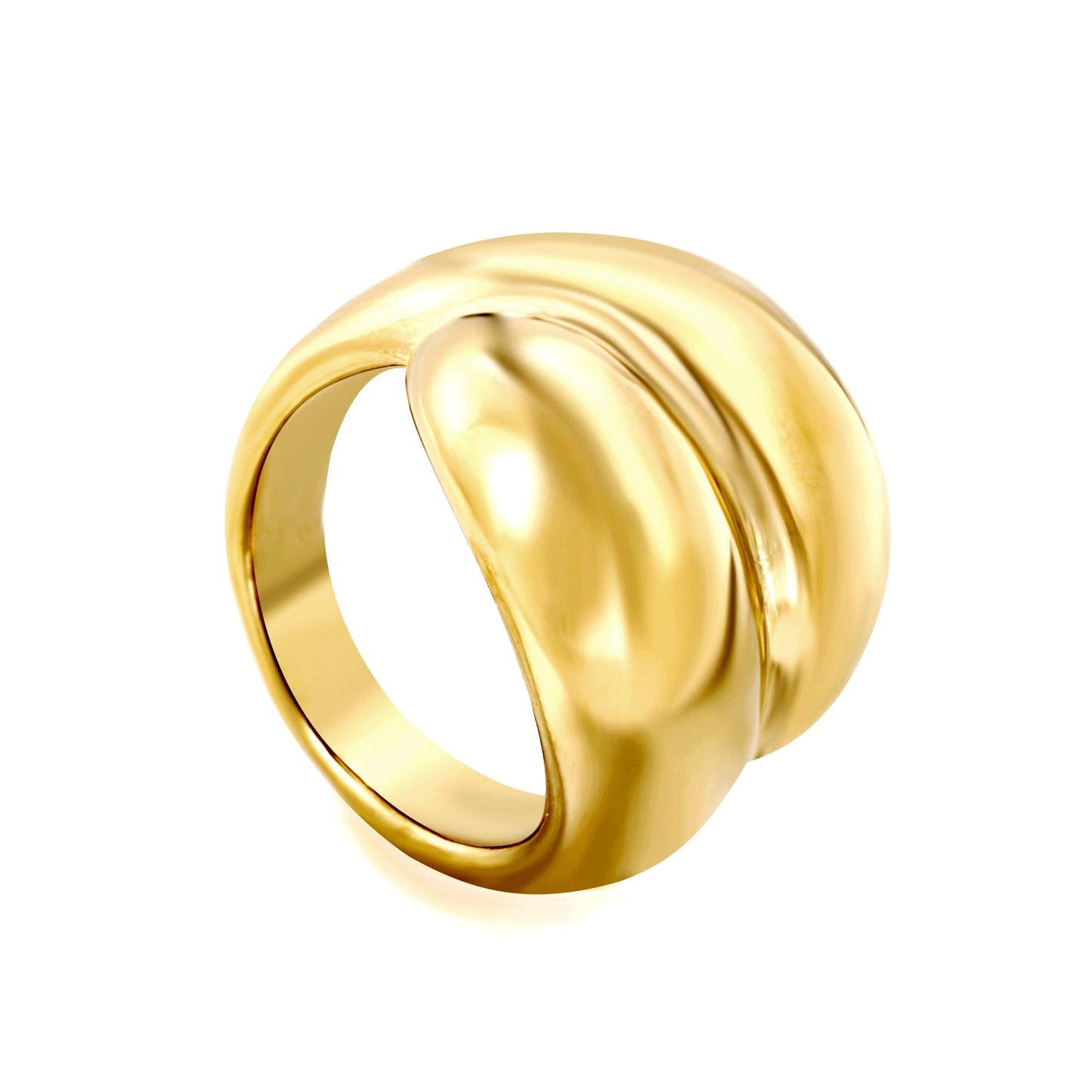 Wholesale 18k gold stainless steel exaggerated ring light luxury stainless steel rings wholesale ring