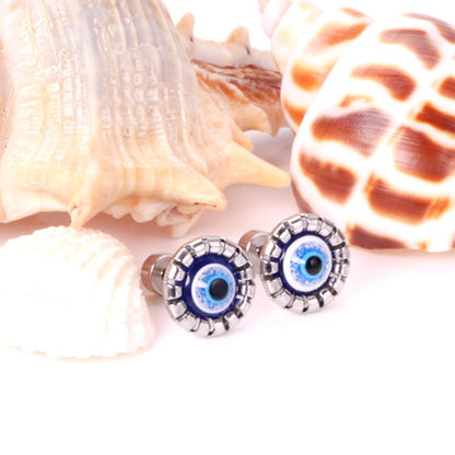 12 pairs Steel / Goldtone Screw In Glitter Cat Eye Earrings