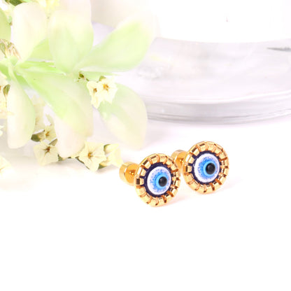 12 pairs Steel / Goldtone Screw In Glitter Cat Eye Earrings
