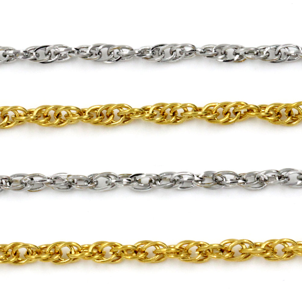 ASON 10pcs / 2mm*45cm 50cm 55cm 60cm Stainless Steel Chain with Round Wire and Double Buckle