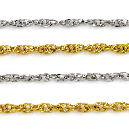 ASON 10pcs / 2mm*45cm 50cm 55cm 60cm Stainless Steel Chain with Round Wire and Double Buckle