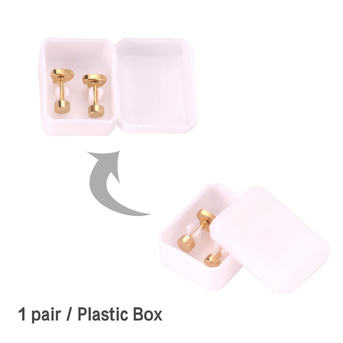 12 pairs 6.5mm*5.5mm Steel / Goldtone Heart Mixed Color Screwback Stud Earrings