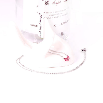 Multiple Colors Moon Shaped Dip Black Black Mineral Red Pink Champagne Dark Blue White Clay Necklace