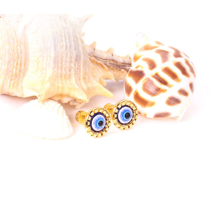 12 pairs Steel / Goldtone Screw In Glitter Cat Eye Earrings