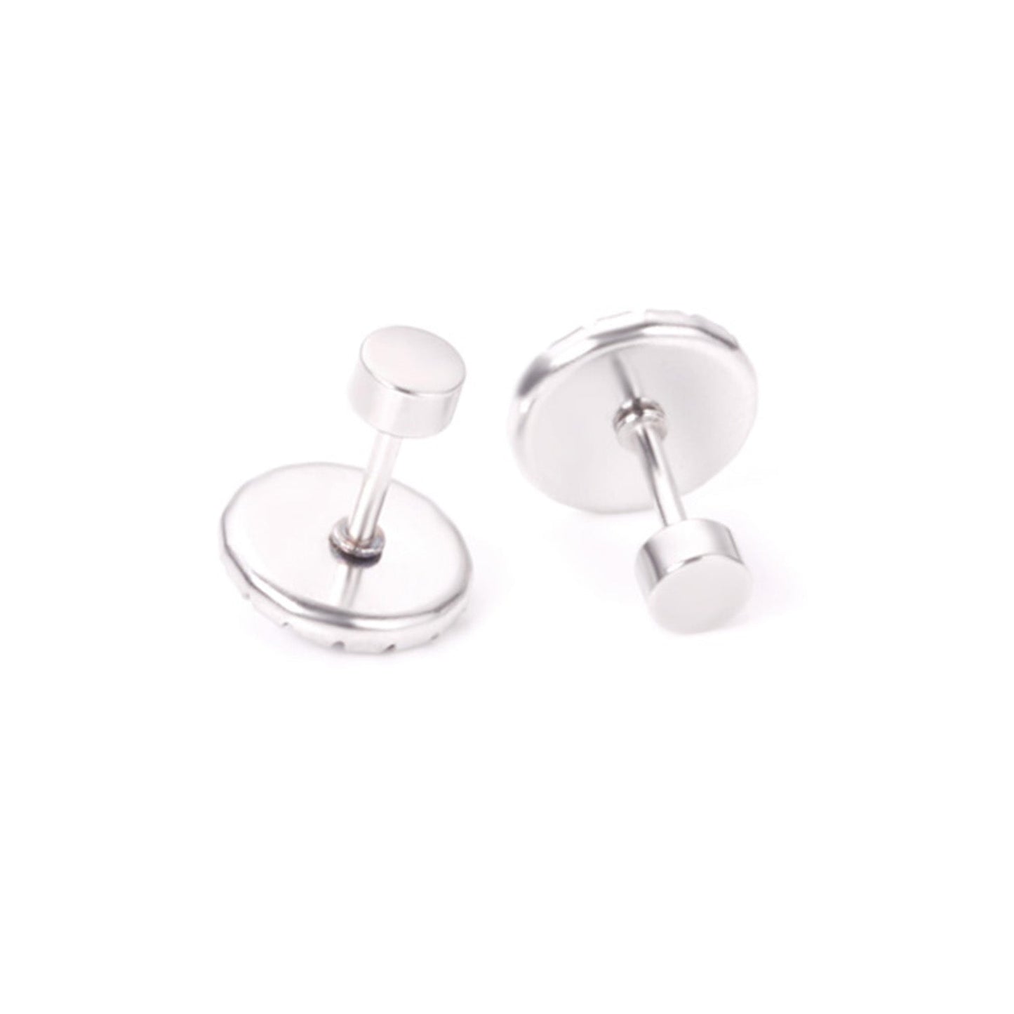 12 pairs Steel / Goldtone Screw In Glitter Cat Eye Earrings