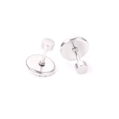 12 pairs Steel / Goldtone Screw In Glitter Cat Eye Earrings