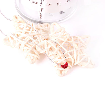 Multiple Colors Moon Shaped Dip Black Black Mineral Red Pink Champagne Dark Blue White Clay Necklace
