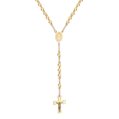 5-Golden Jesus Chain-6MM