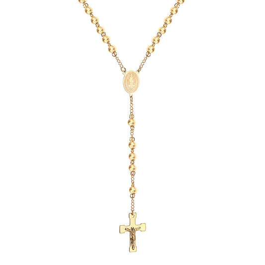 5-Golden Jesus Chain-6MM