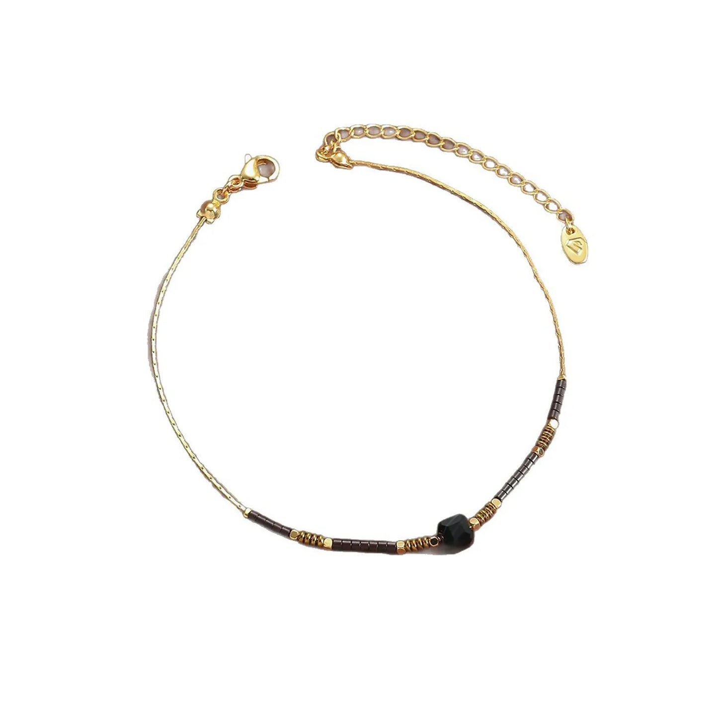 18K Gold-Plated Beaded Anklet  (4 Color Options) | Adjustable 20+5cm | Wholesale Bulk Order (MOQ 12)
