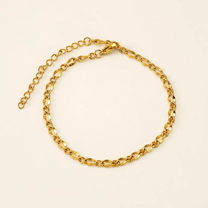 Wholesale 18K Gold Mariner Link Anklet | 20+5cm Adjustable Length | 3.5mm Polished Chain | MOQ 12