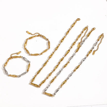 Wholesale Fish-Shaped Link Bracelet (Gold/Two-Tone) | 17+5cm Adjustable | 4.3x24mm Statement Design | MOQ 12
