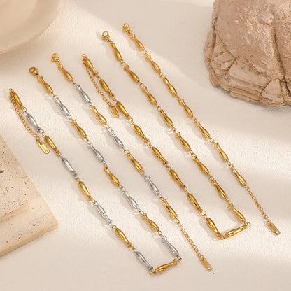 Wholesale Fish-Shaped Link Bracelet (Gold/Two-Tone) | 17+5cm Adjustable | 4.3x24mm Statement Design | MOQ 12