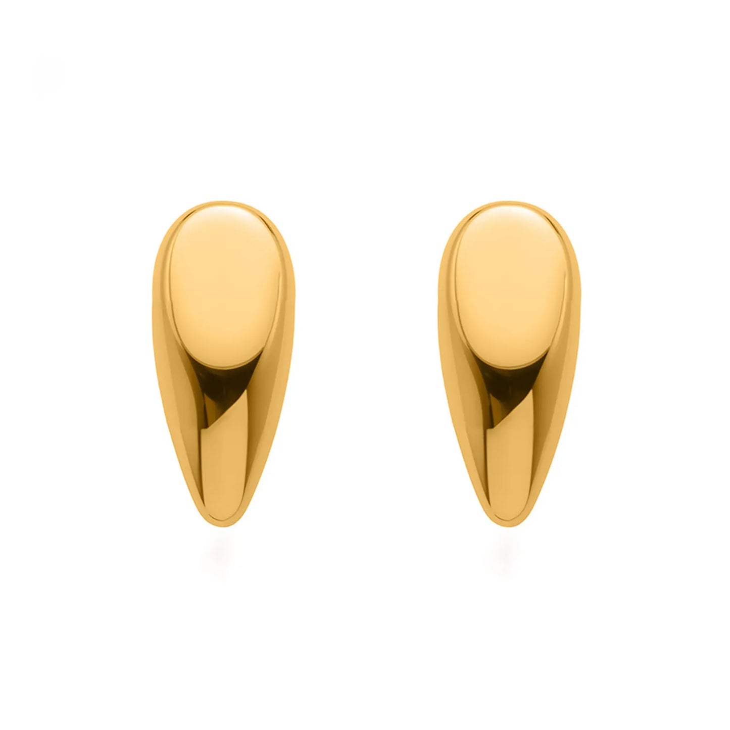 Wholesale Sculptural Teardrop Earrings (Gold/Silver Plated) | Bold Organic Shape | High-Shine Finish | MOQ 12