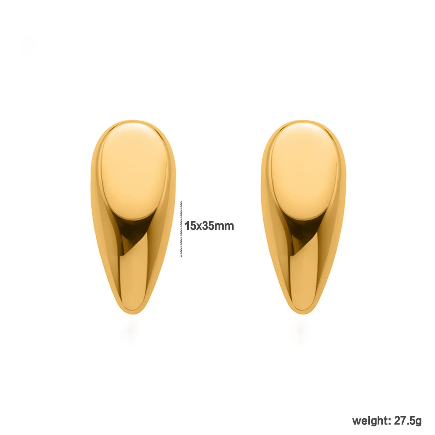 Wholesale Sculptural Teardrop Earrings (Gold/Silver Plated) | Bold Organic Shape | High-Shine Finish | MOQ 12