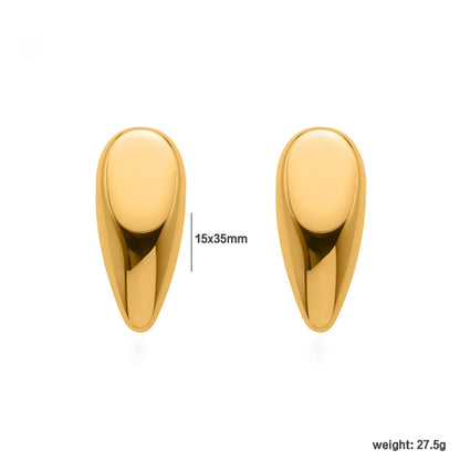 Wholesale Sculptural Teardrop Earrings (Gold/Silver Plated) | Bold Organic Shape | High-Shine Finish | MOQ 12