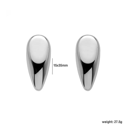 Wholesale Sculptural Teardrop Earrings (Gold/Silver Plated) | Bold Organic Shape | High-Shine Finish | MOQ 12